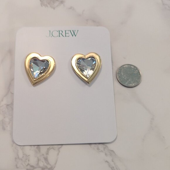 J.Crew Crystal Heart Stud Earrings - Picture 6 of 7